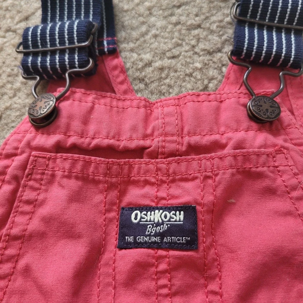 OshKosh Bgosh Kids Red Cotton Vestbak Shortalls Overalls Size 2T OSH11771-SML